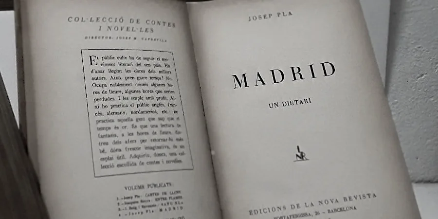 Madrid (un dietari), de Josep Pla